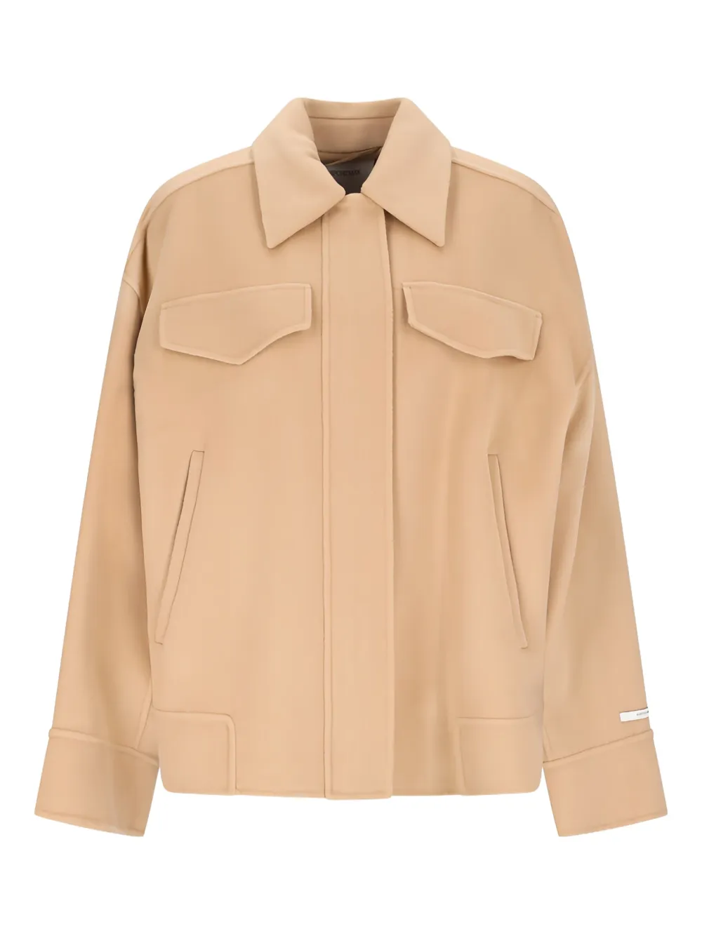 flap-pockets wool single-breasted coat