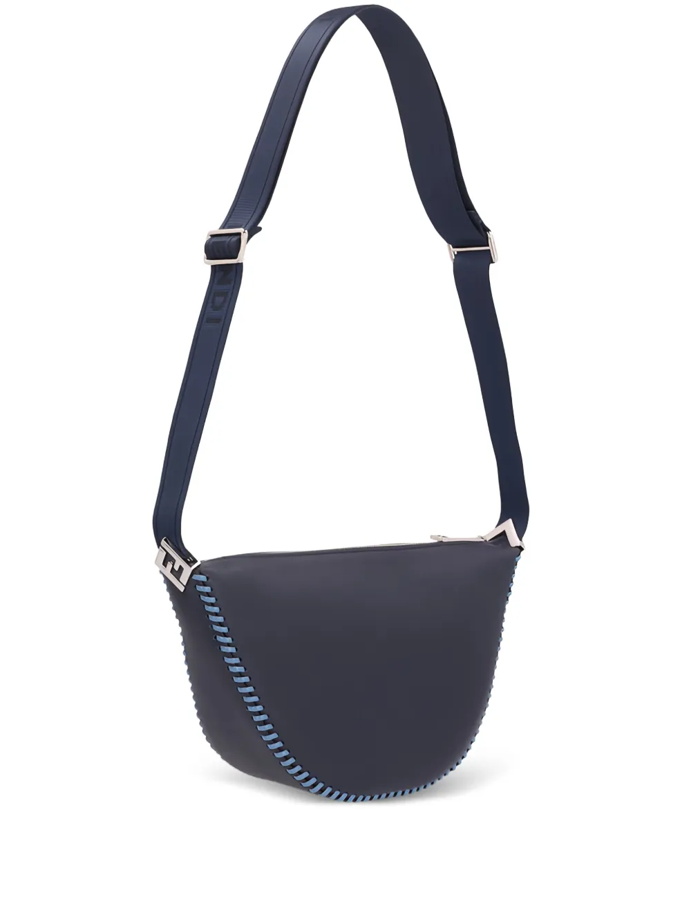 FENDI small Melon curved-edge leather messenger bag Blauw