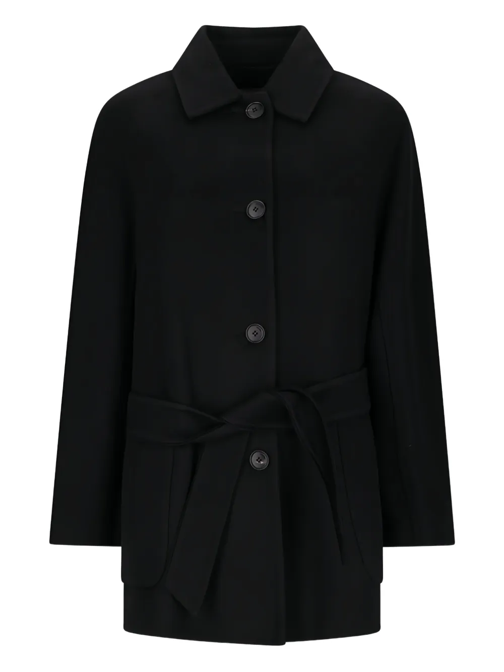 Max Mara Lembi belted buttoned coat Zwart