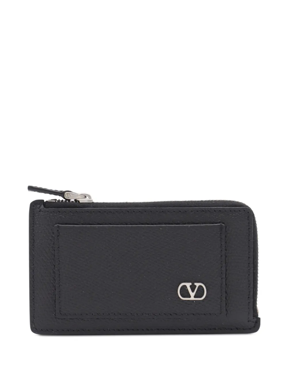 Valentino Garavani VLogo leather cardholder - ブラック Valentino Garavani VLogo leather cardholder - ブラック