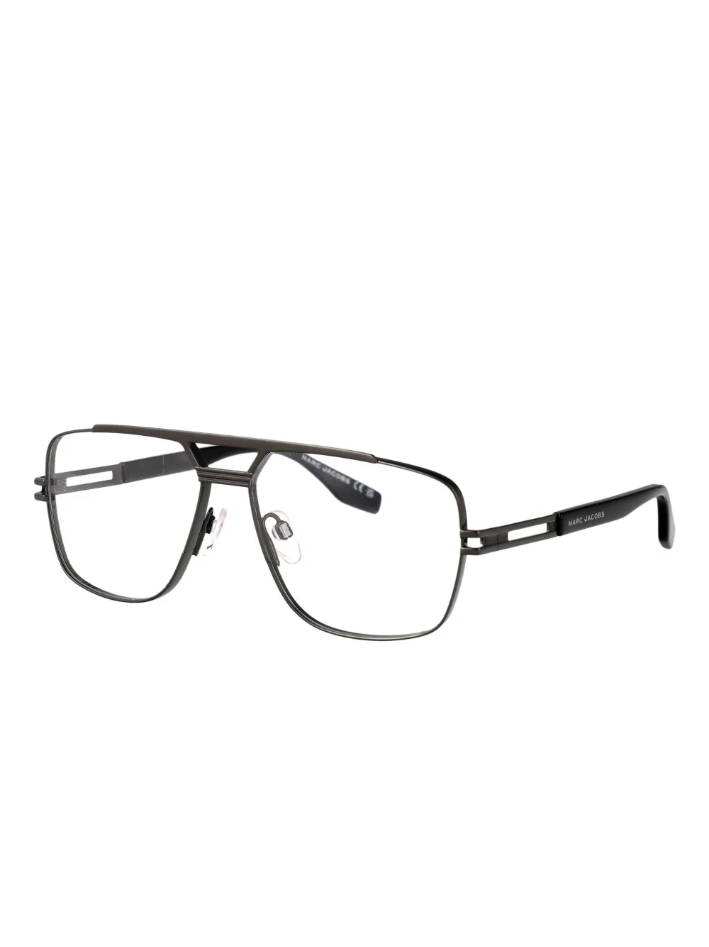 Marc Jacobs Eyewear Bril met dubbele neusbrug en rechthoekig montuur Zwart