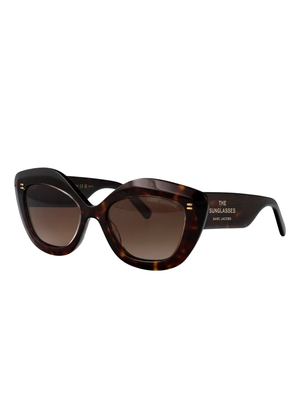 Marc Jacobs Eyewear Zonnebril met cat-eye montuur en schildpadschild design Bruin