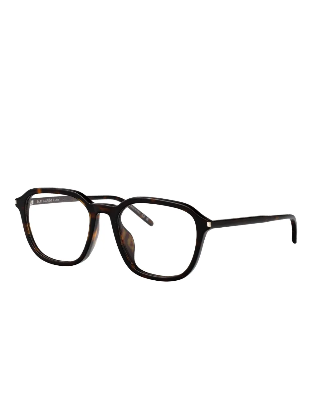 Saint Laurent Eyewear Bril met schildpadschild design Bruin