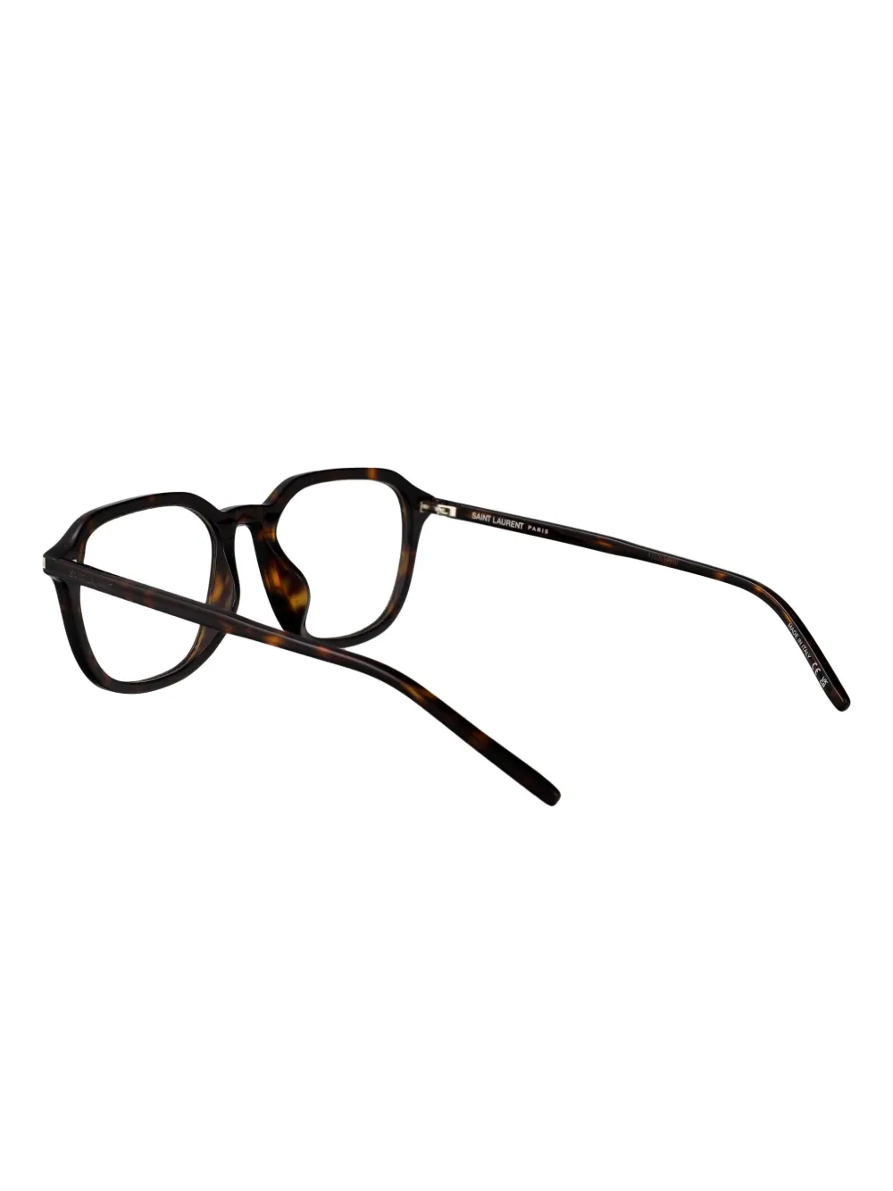 Saint Laurent Eyewear Bril met schildpadschild design Bruin