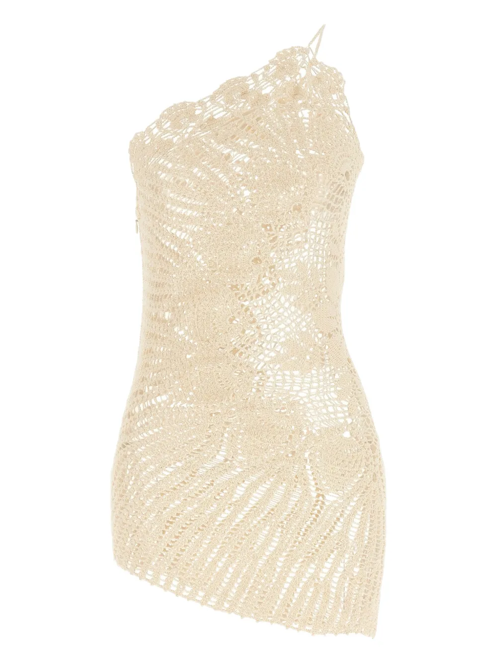 Magda Butrym Gehaakte asymmetrische jurk Beige