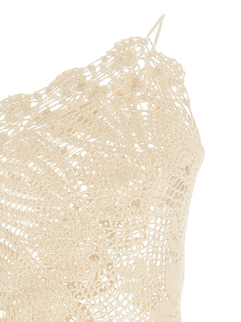Magda Butrym Gehaakte asymmetrische jurk Beige