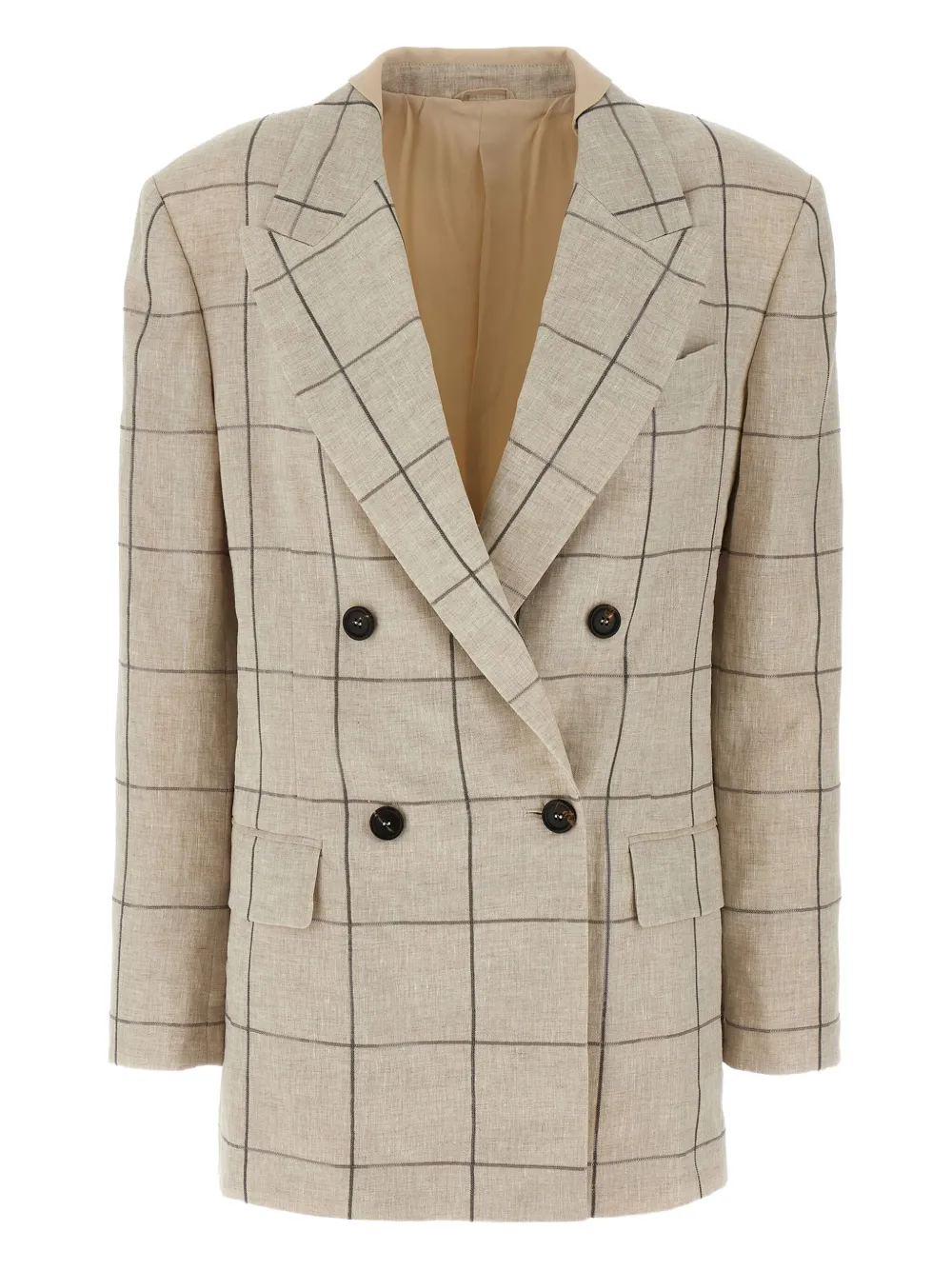 Brunello Cucinelli check-pattern blazer | Neutrals | Image 1