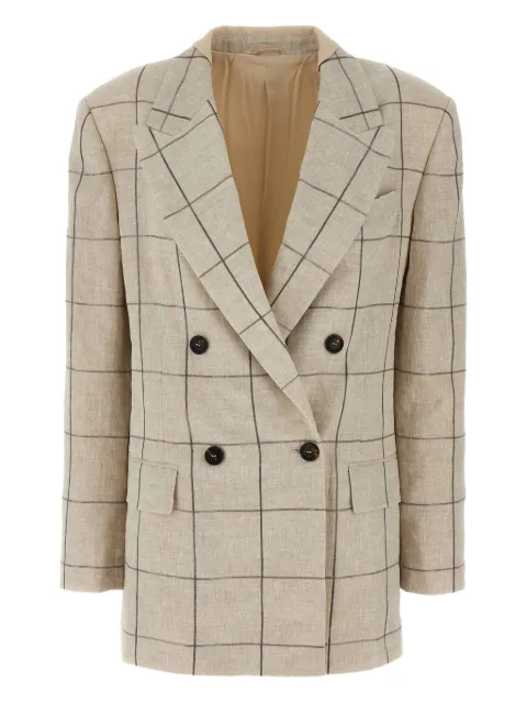 Brunello Cucinelli blazer con motivo de cuadros