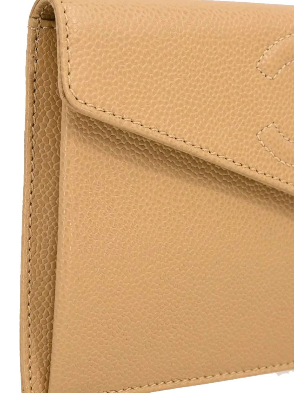 Pre-owned Chanel 2000 Cc Logo Wallet In Neutral