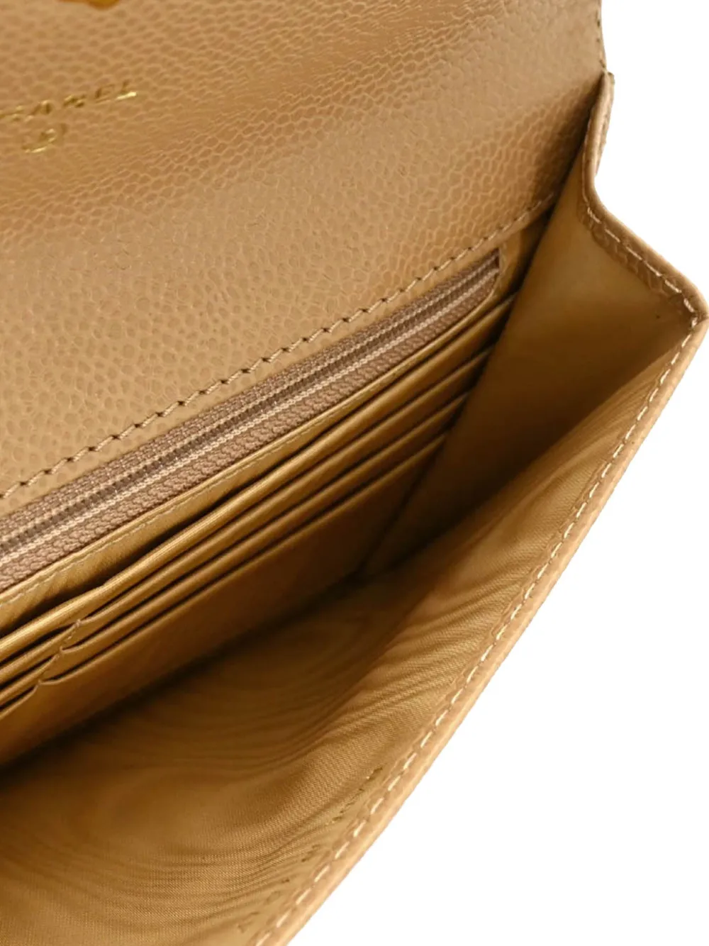 Pre-owned Chanel 2000 Cc Logo Wallet In Neutral