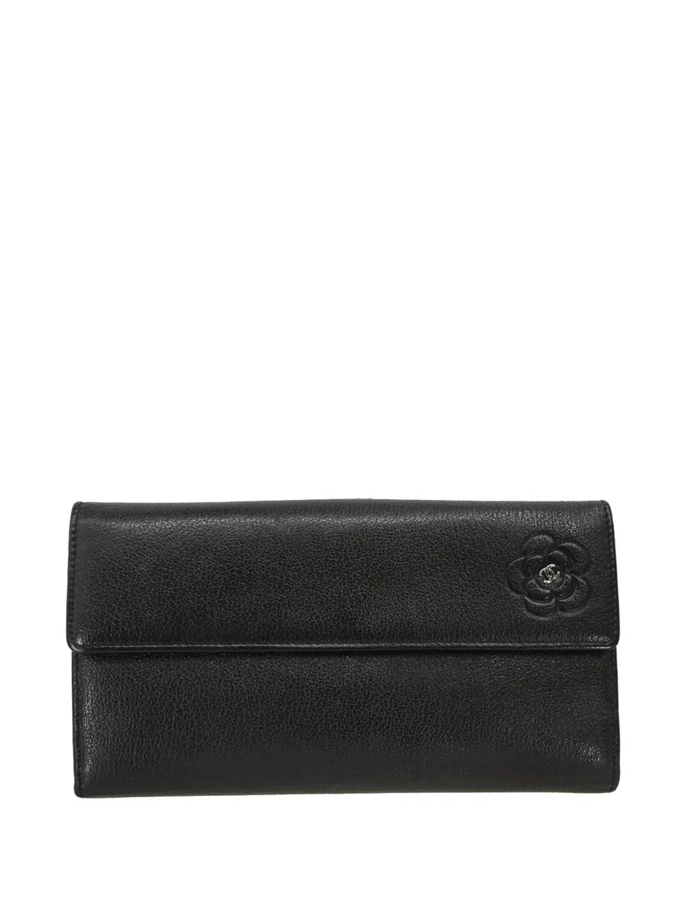 CHANEL Pre-Owned Camellia-debossed wallet | Black | Image 1