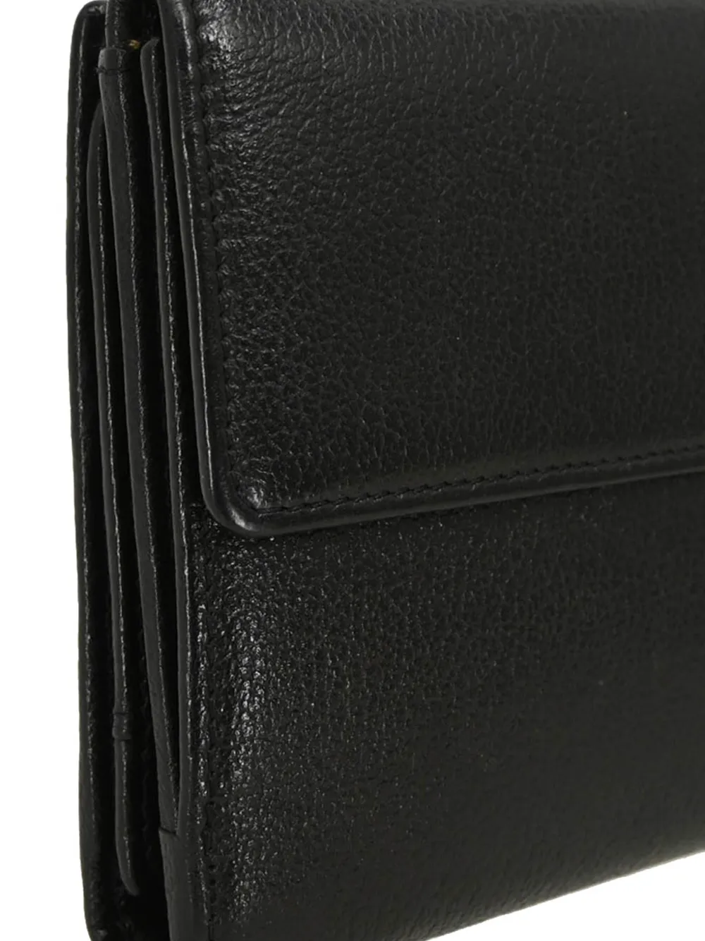 Pre-owned Chanel Camellia-debossed Wallet In Black