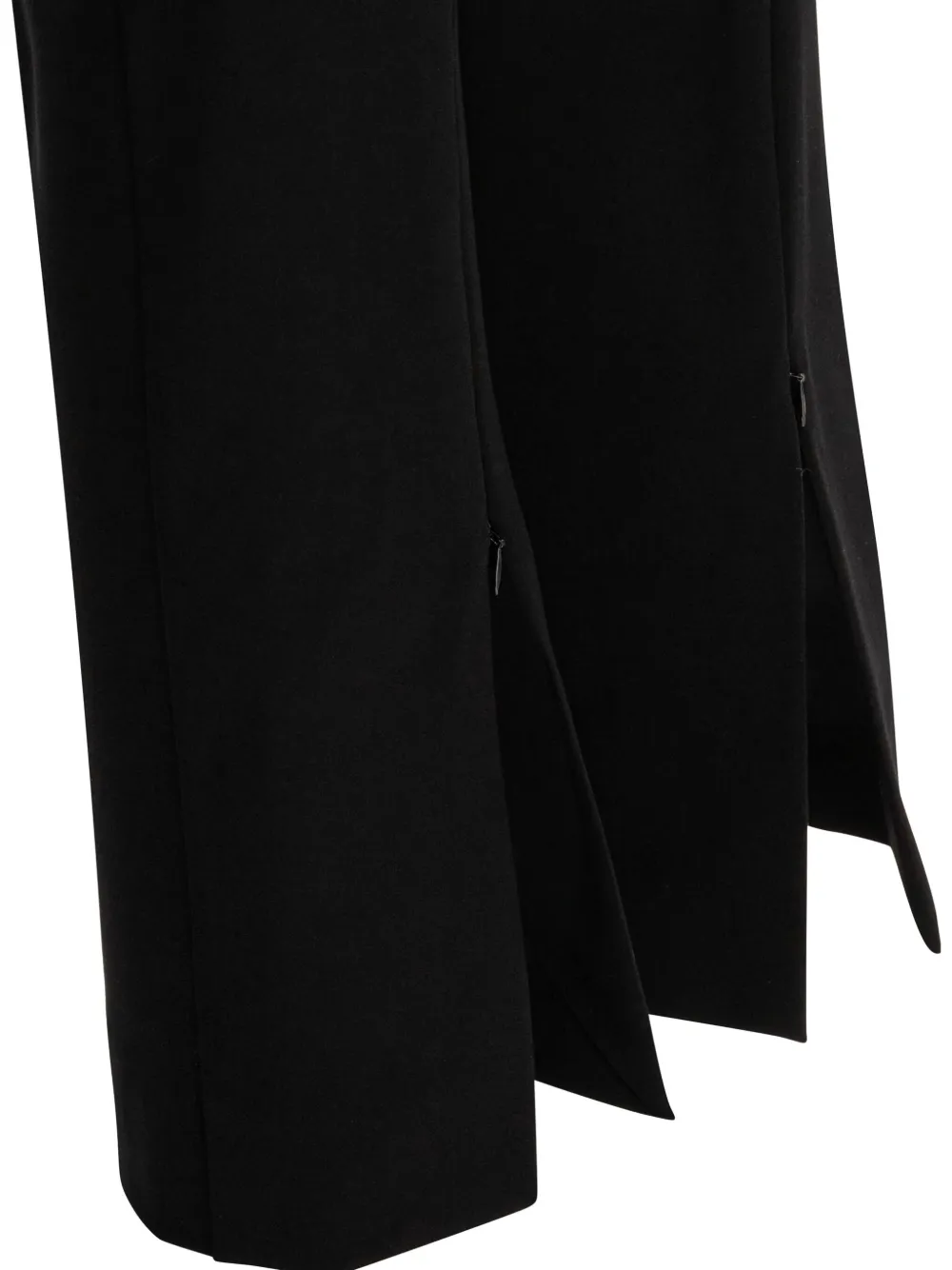 Max Mara Leather-trim Flared Trousers In Black