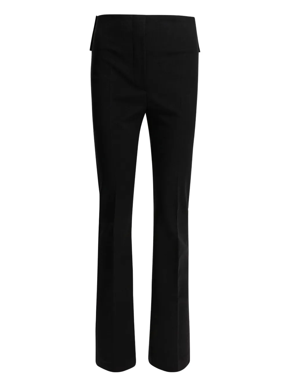 Max Mara Leather-trim Flared Trousers In Black