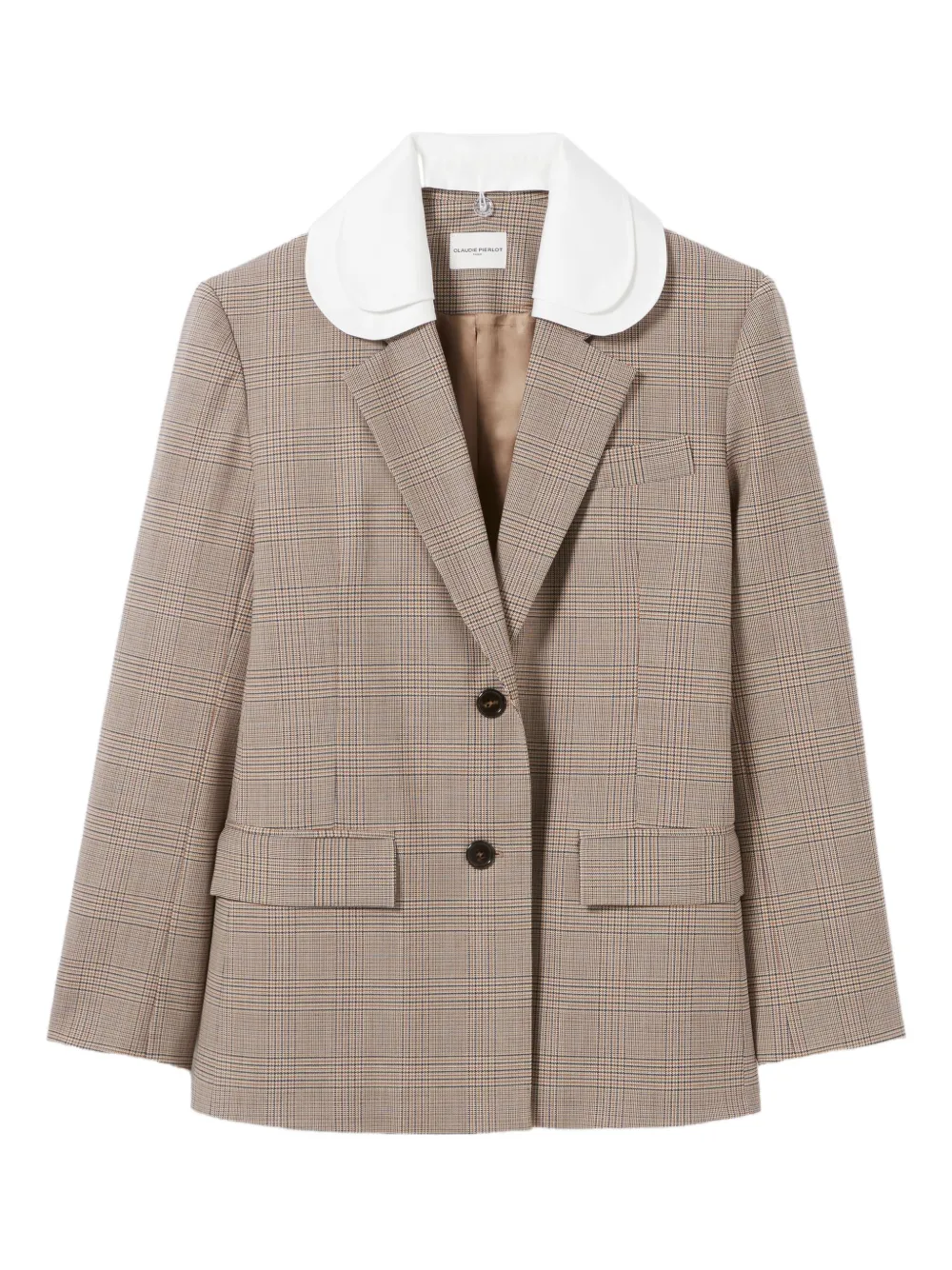 check-print blazer