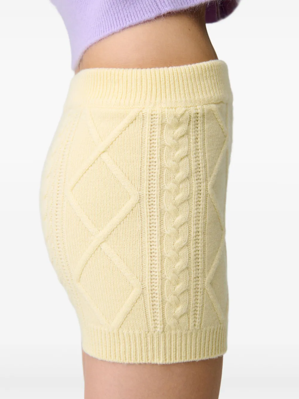 Claudie Pierlot Kabelgebreide shorts Geel