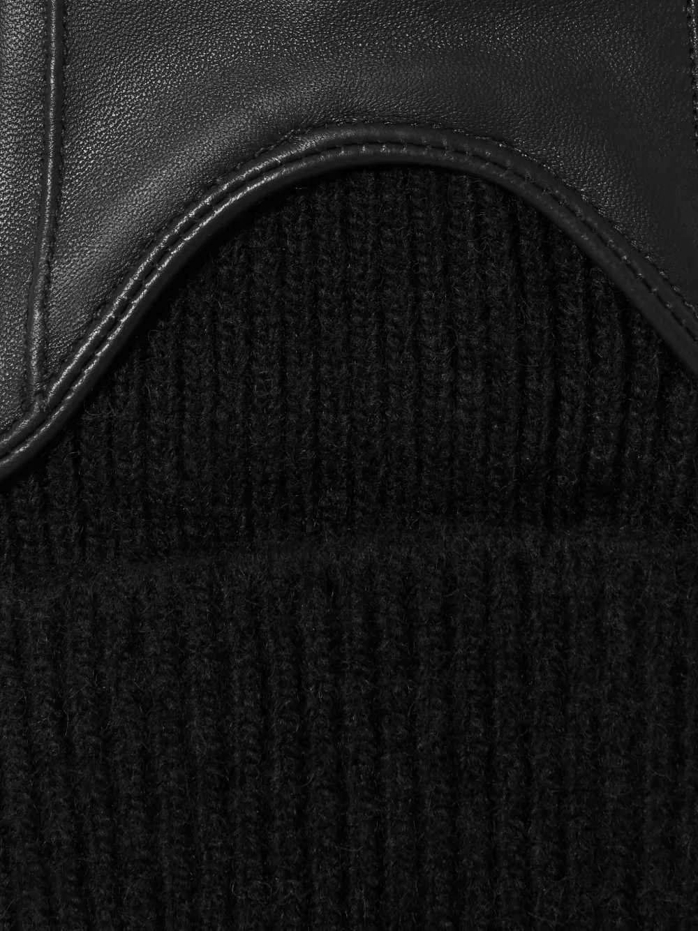 Claudie Pierlot Leren gebreide handschoenen - Zwart
