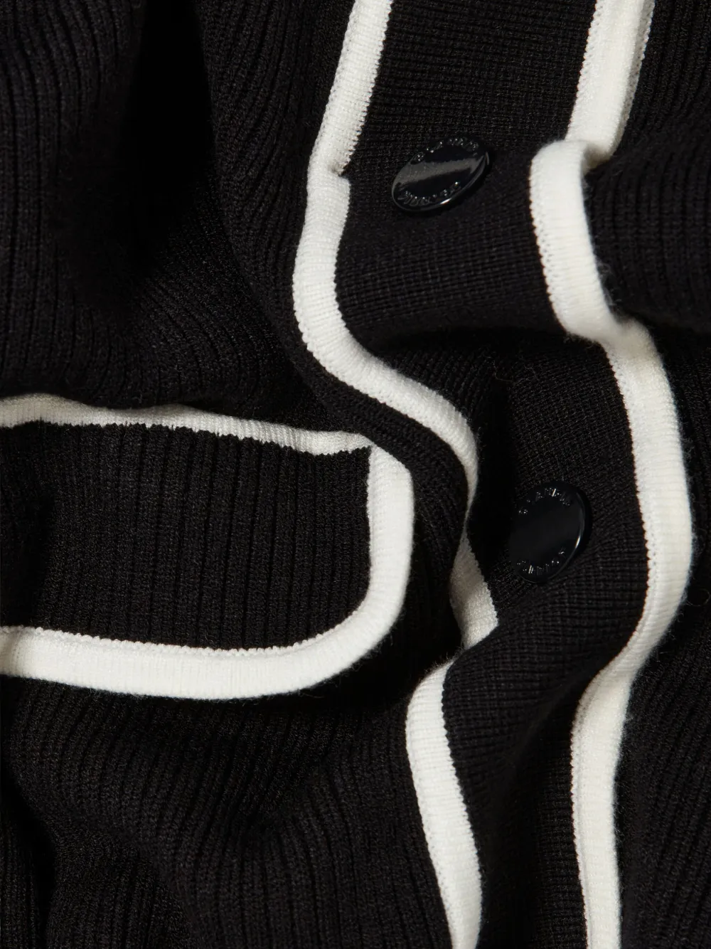 Claudie Pierlot Ribgebreid vest met contrasterende afwerking Zwart
