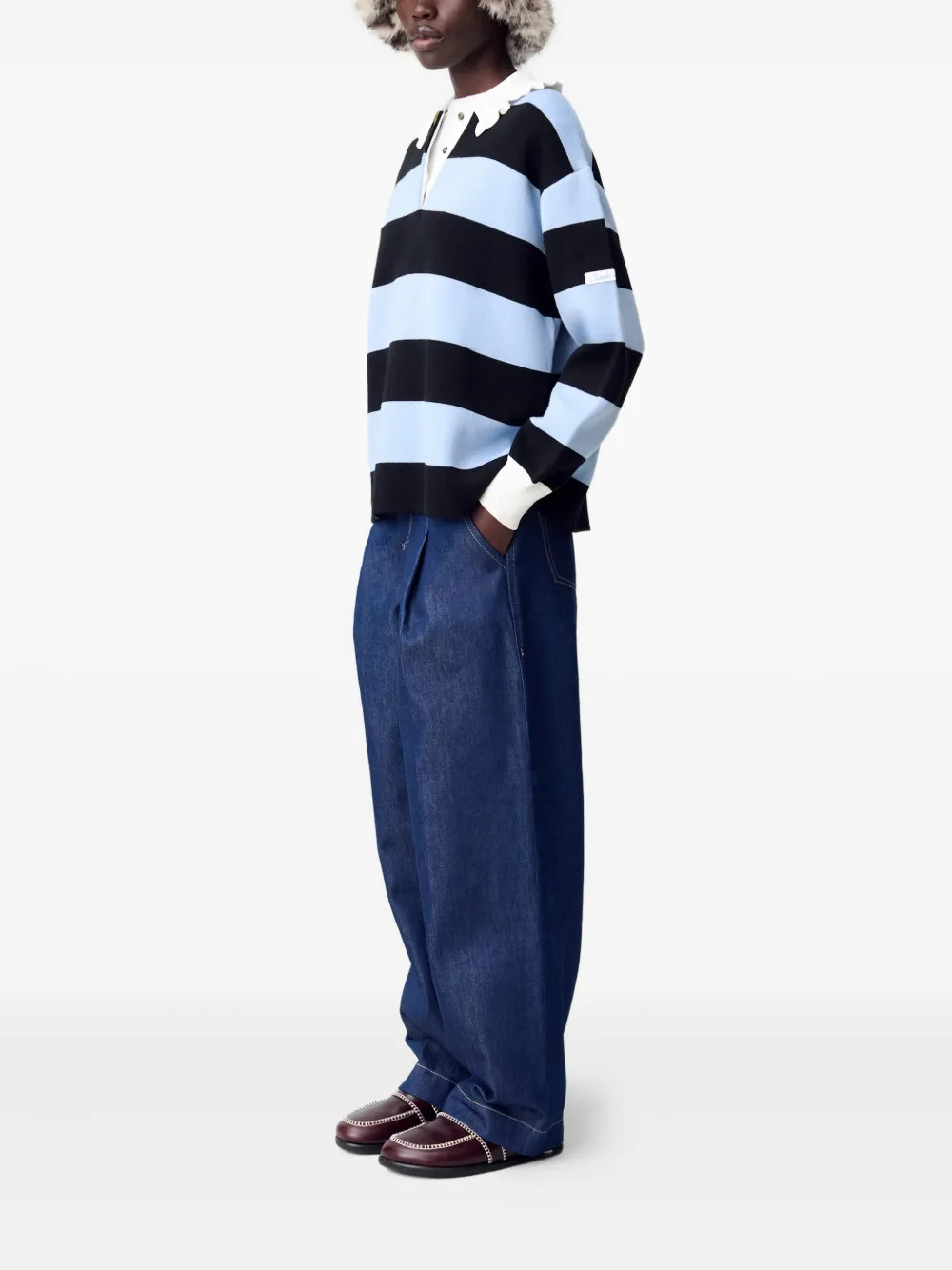 Claudie Pierlot Gestreepte polotrui Blauw