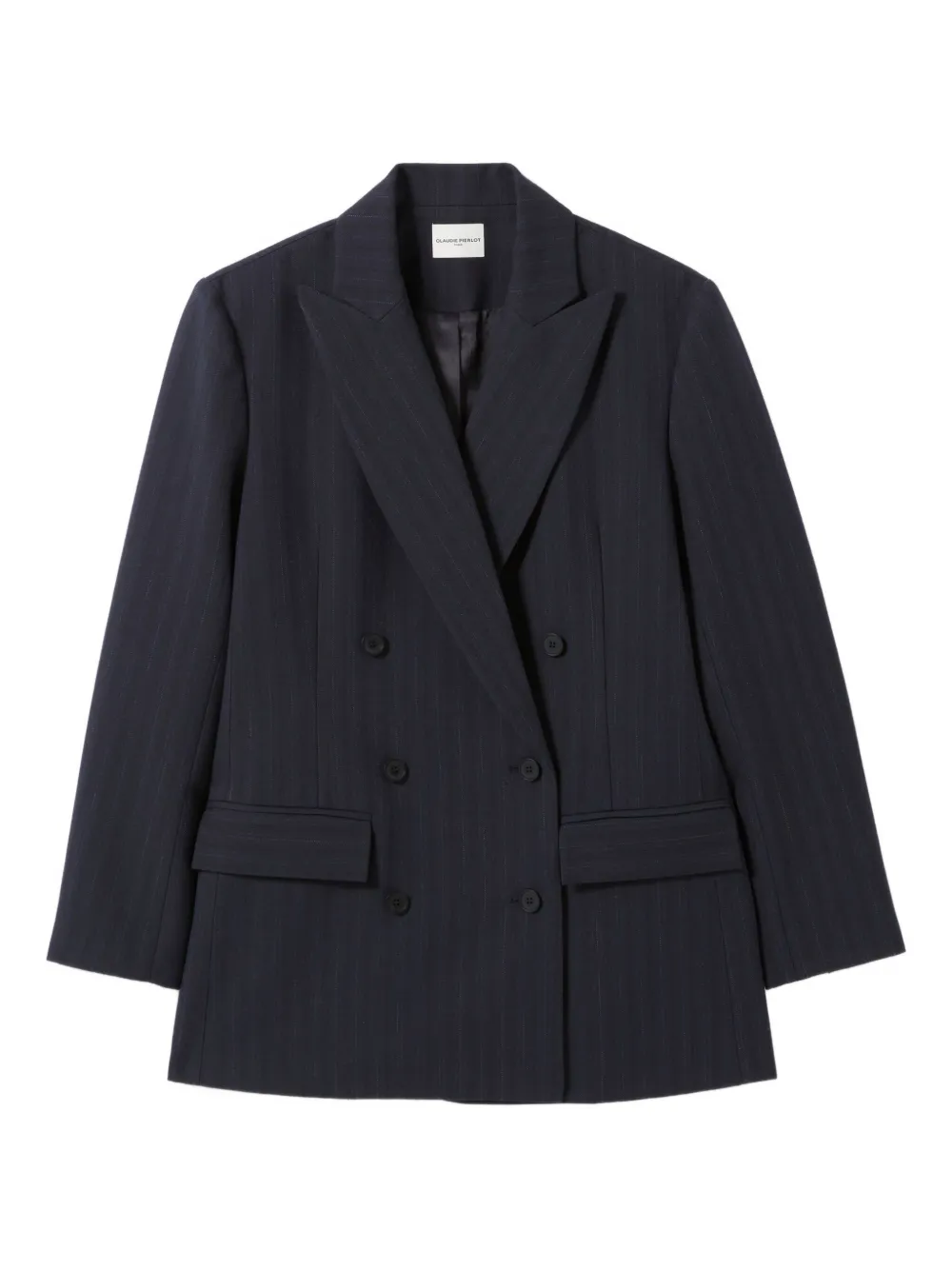 Claudie Pierlot pinstripe double-breasted blazer | Blue | Image 1