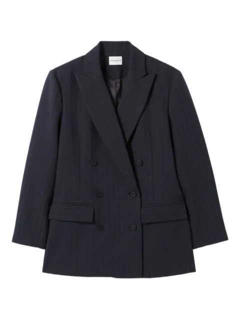 Claudie Pierlot blazer con rayas diplomáticas estampadas y doble botonadura
