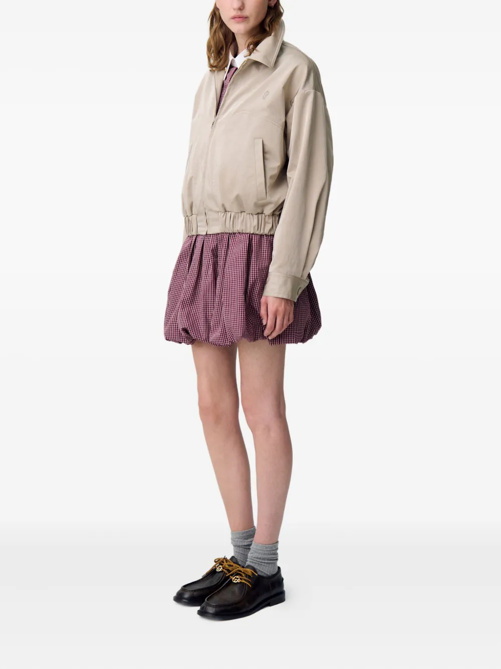 Claudie Pierlot Jack met geborduurd logo en rits Beige