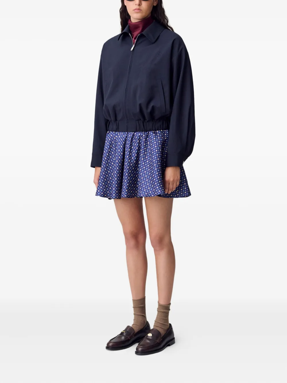 Claudie Pierlot Cropped jack met rits Blauw