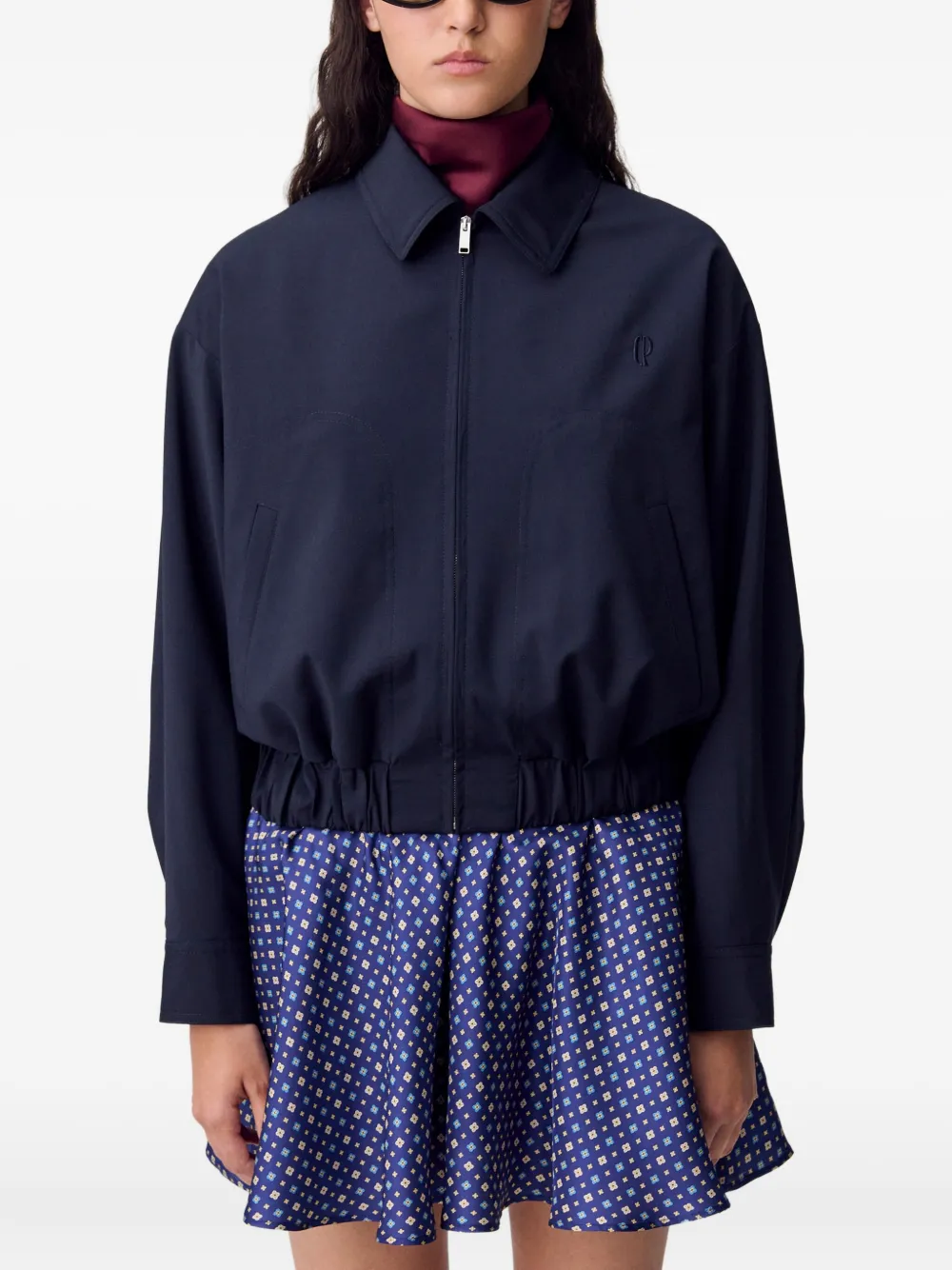 Claudie Pierlot Cropped jack met rits Blauw