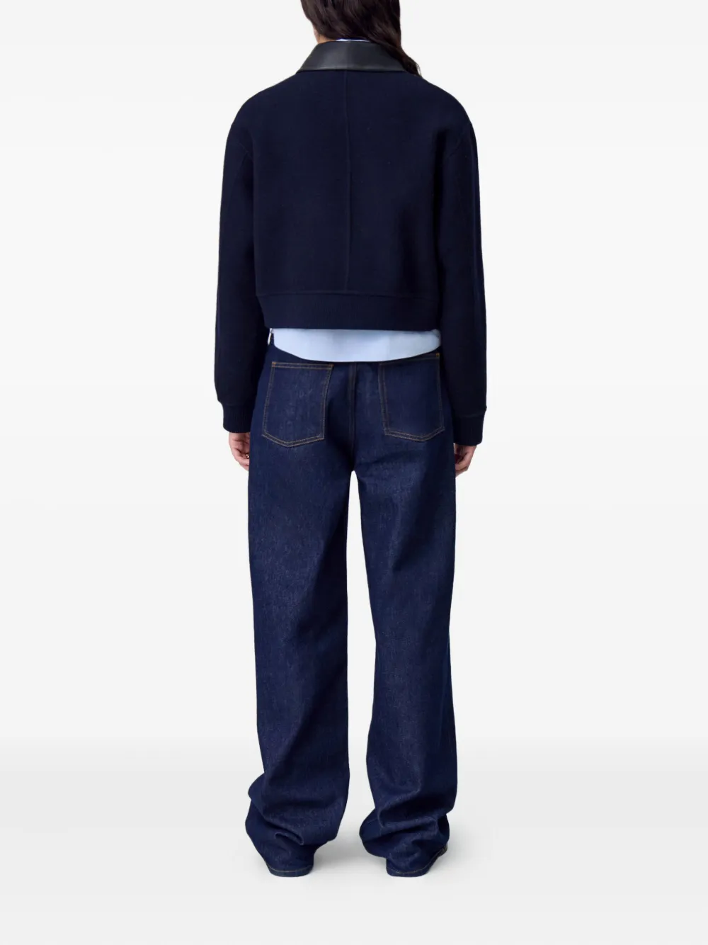 Claudie Pierlot Cropped jack met contrasterende kraag Blauw