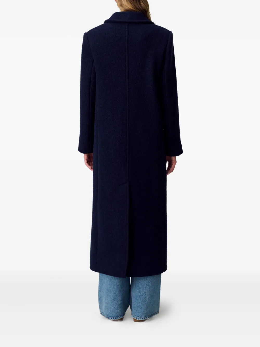 Claudie Pierlot Wollen jas met dubbele rij knopen Blauw