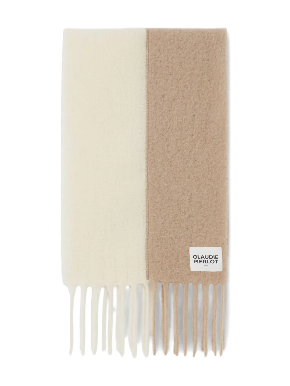 Claudie Pierlot two-tone fringed scarf - Toni neutri