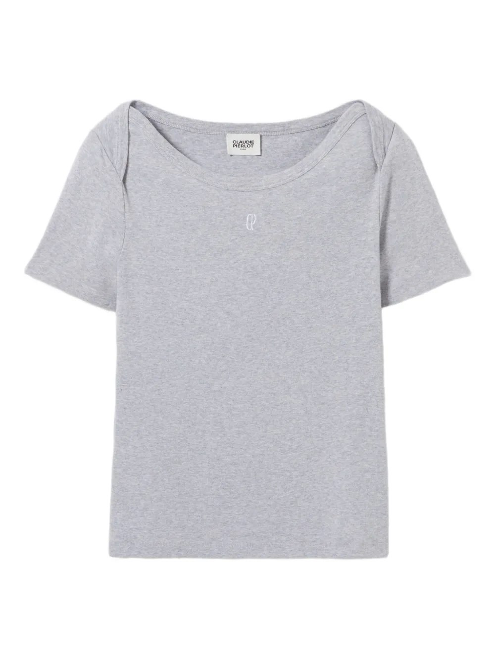 Claudie Pierlot boat-neck short-sleeve T-shirt - Grigio