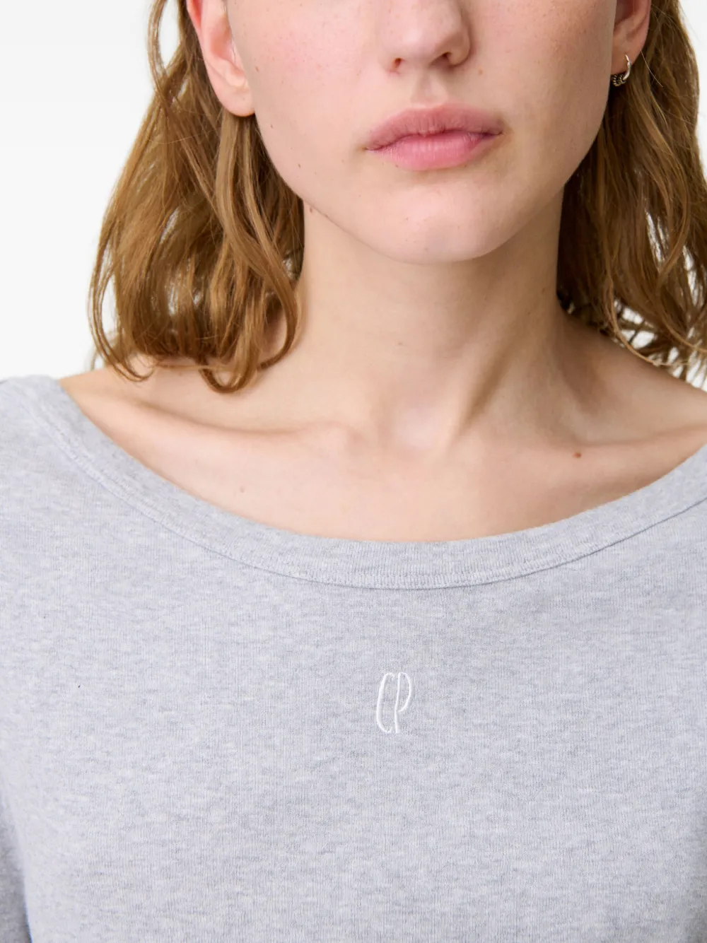 Claudie Pierlot T-shirt met boothals Grijs