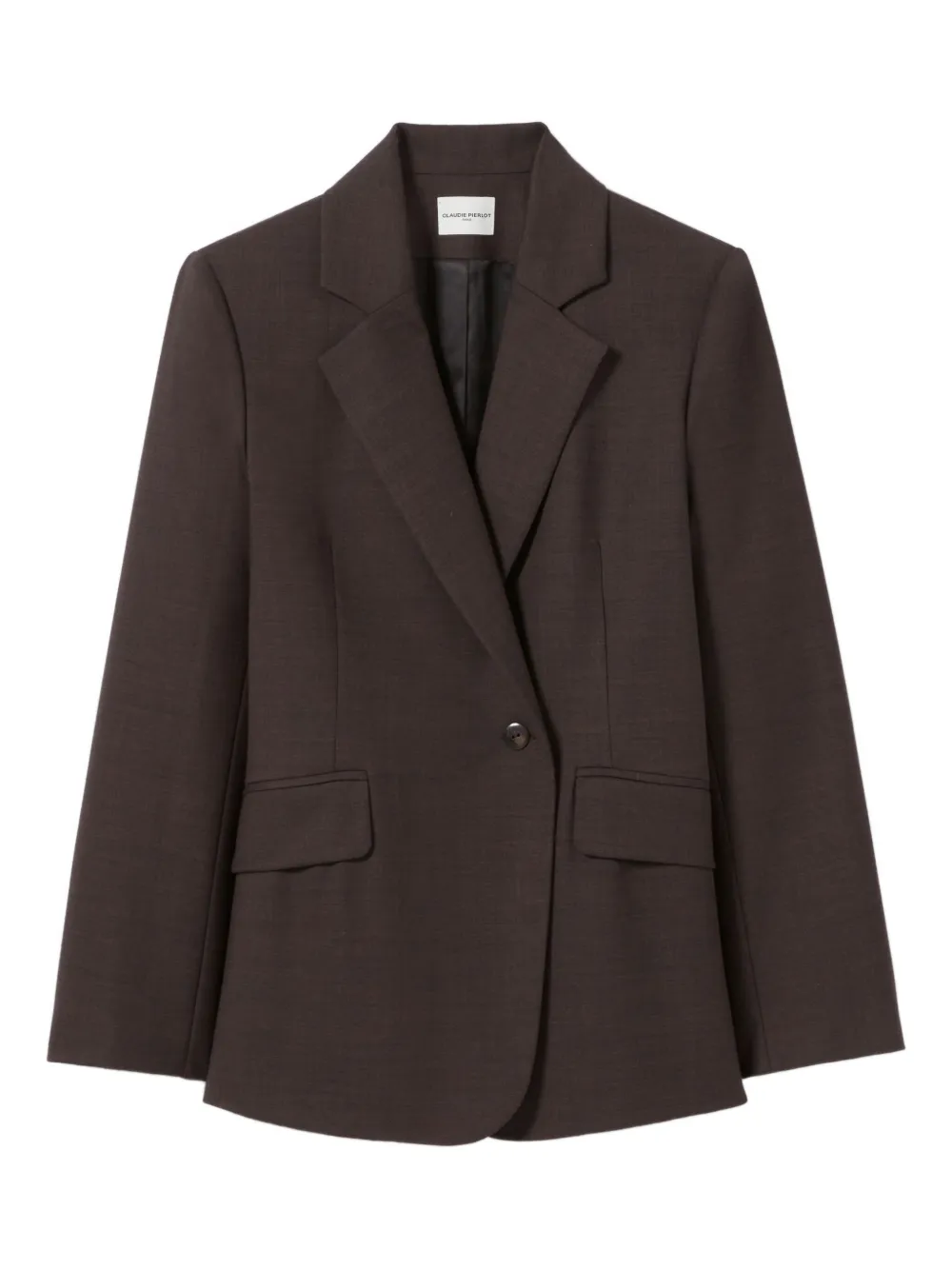 Claudie Pierlot Wollen blazer met enkele rij knopen Bruin