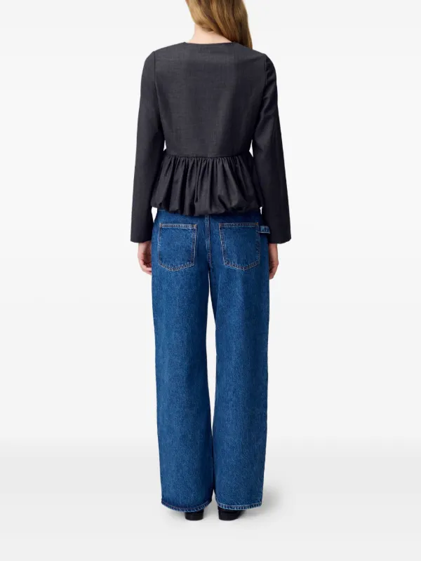 Claudie Pierlot bubble-hem Buttoned Top | Grey | FARFETCH GE