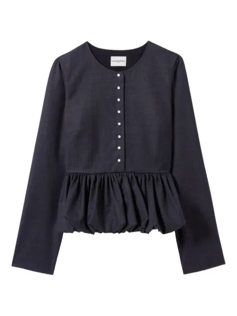 Claudie Pierlot top con botones y dobladillo de burbuja