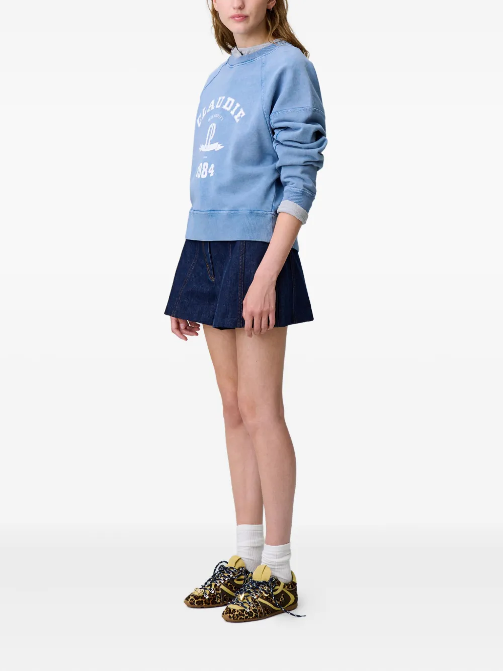 Claudie Pierlot Sweater met logoprint Blauw