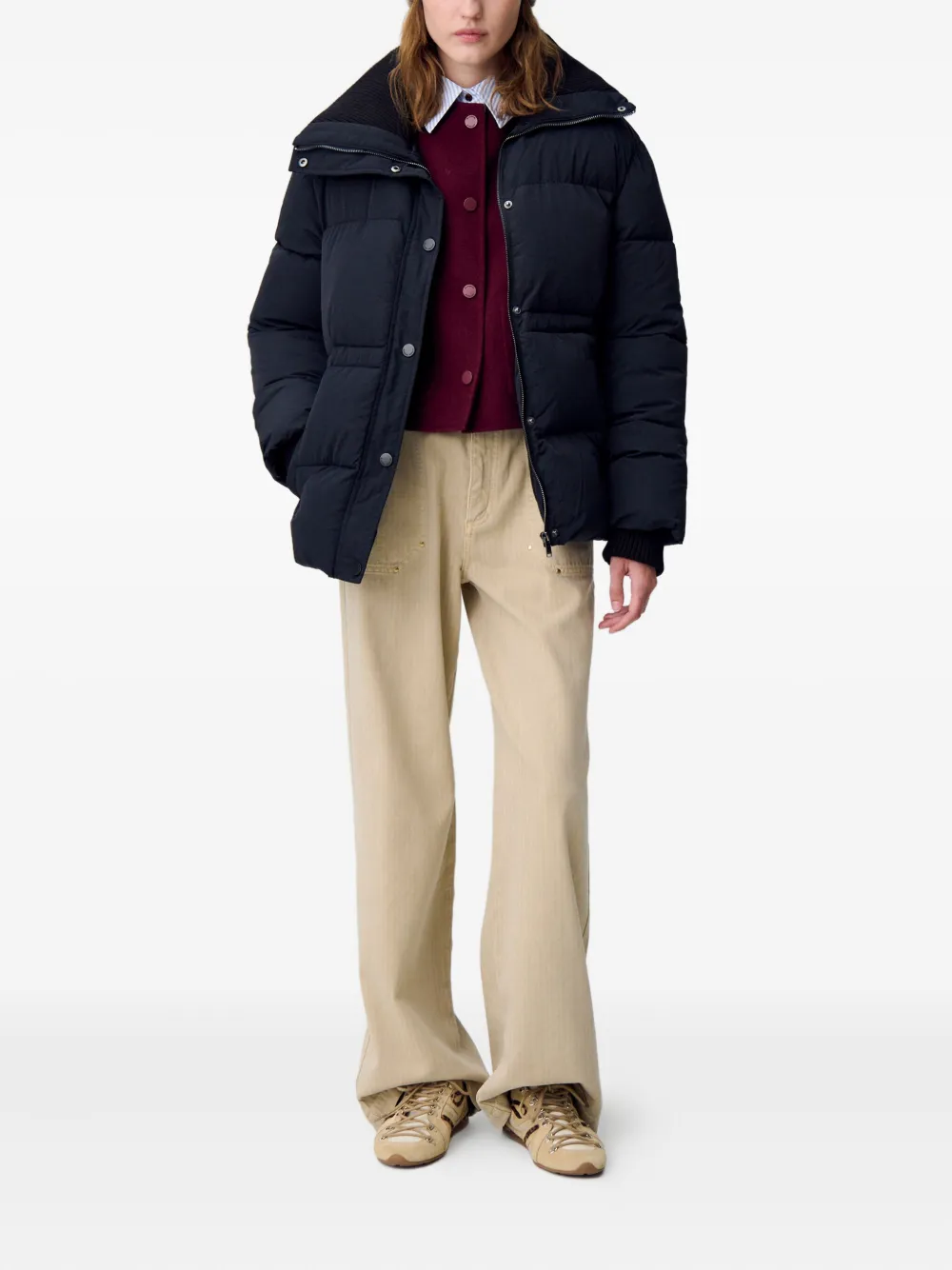 Claudie Pierlot ribbed-collar puffer jacket | Down Jackets | Image 2