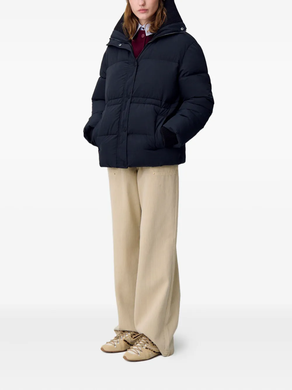 Claudie Pierlot Jack met geribbelde kraag Zwart