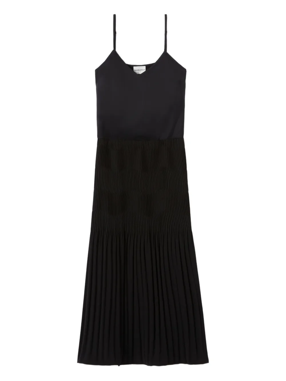Claudie Pierlot pleated panelled midi dress - Schwarz