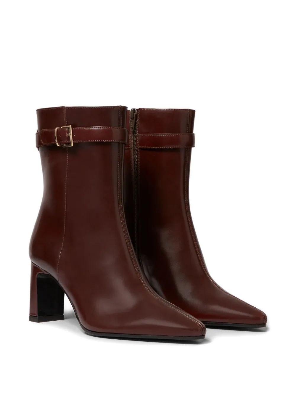 Claudie Pierlot buckle-strap pointed-toe ankle boots Brown