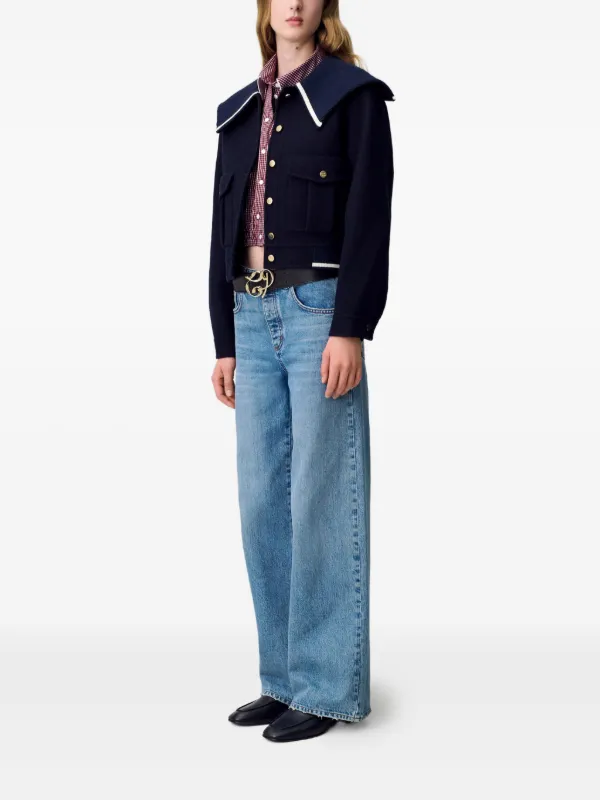 Claudie Pierlot セーラーカラー ジャケット | ブルー | FARFETCH JP Claudie Pierlot セーラーカラー ジャケット | ブルー | FARFETCH JP