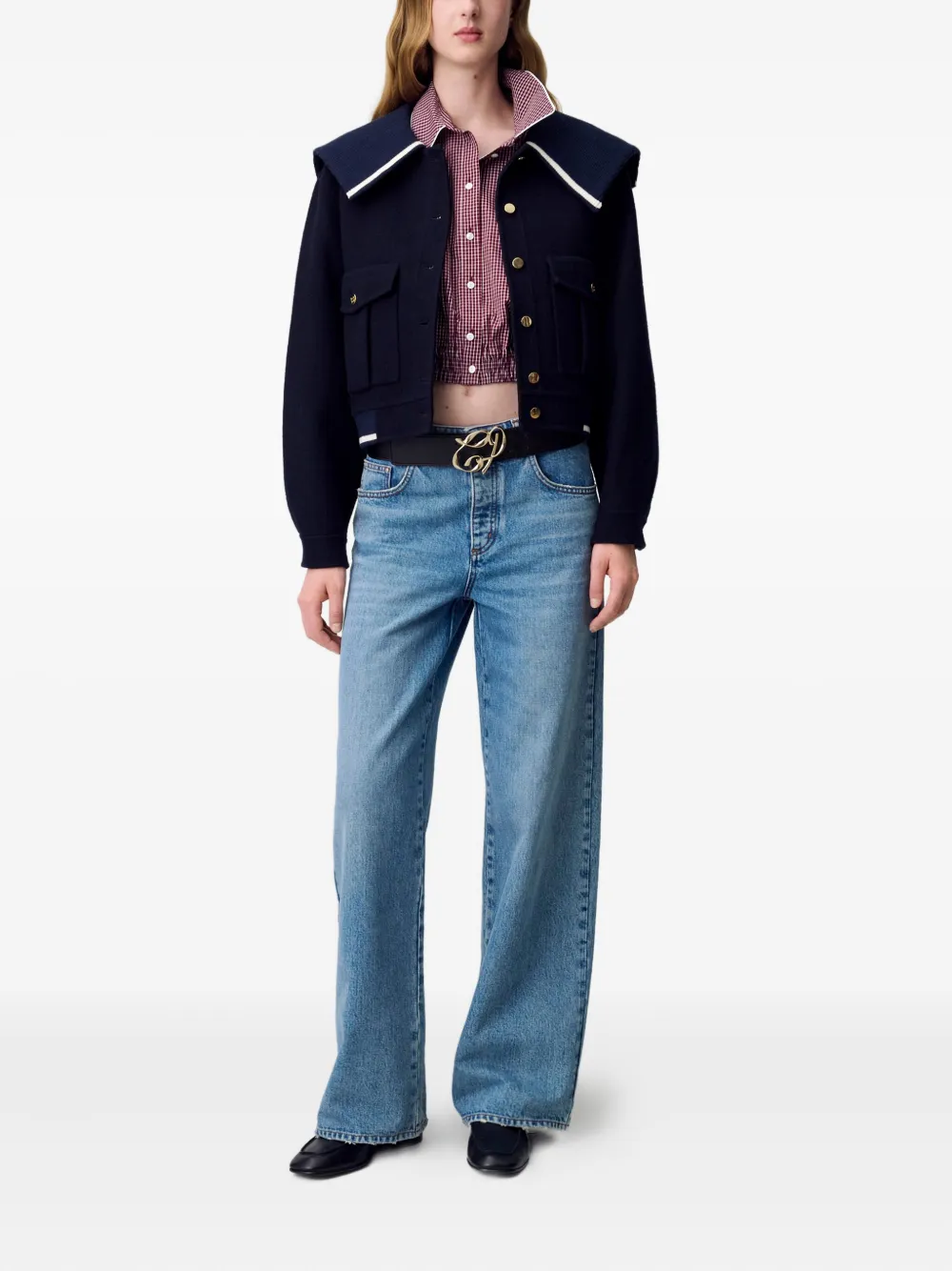 Claudie Pierlot Jack met matrozenkraag Blauw
