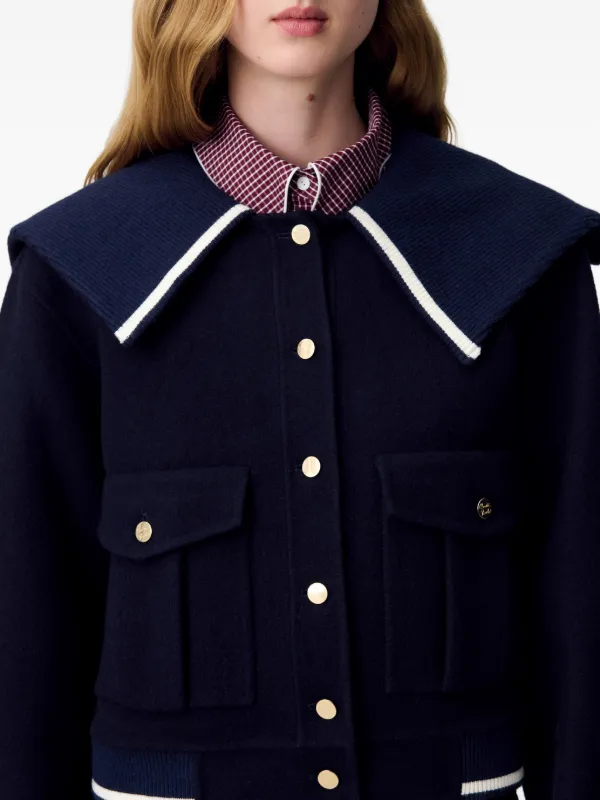 Claudie Pierlot セーラーカラー ジャケット | ブルー | FARFETCH JP