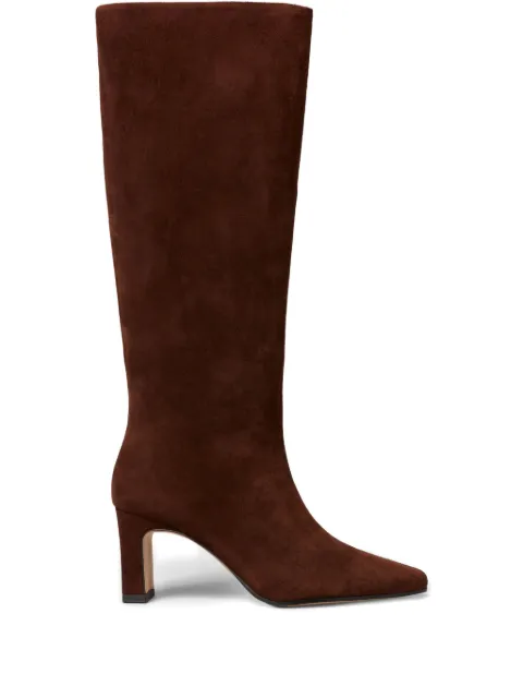 Claudie Pierlot suede-leather pointed-toe knee-high boots
