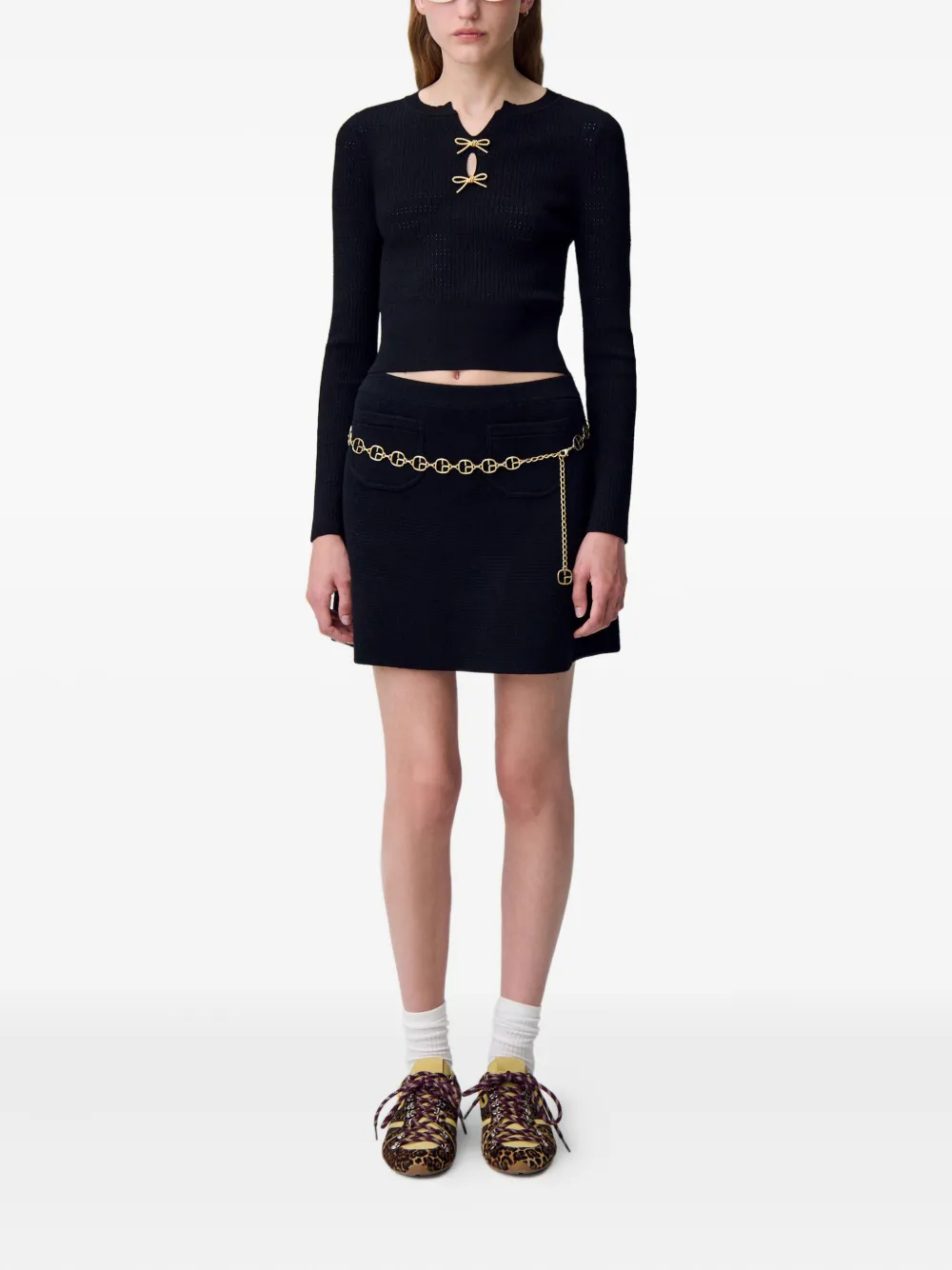 Claudie Pierlot Gebreide top B001 BLACK