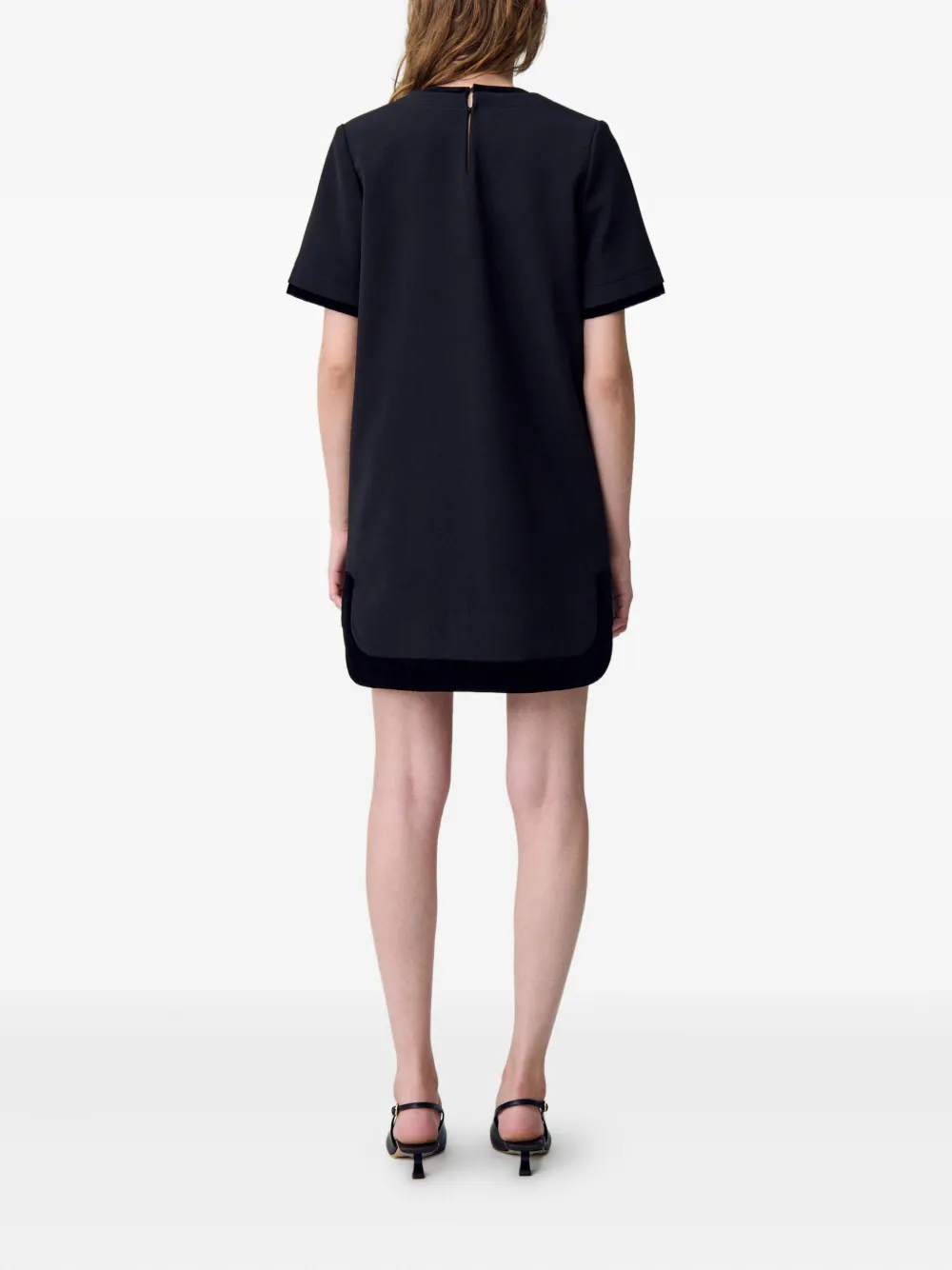 Claudie Pierlot Jurk met fluwelen afwerking Zwart