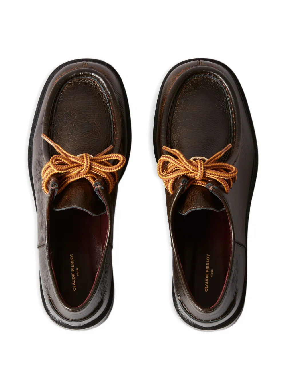 Claudie Pierlot Leren derby schoenen Bruin