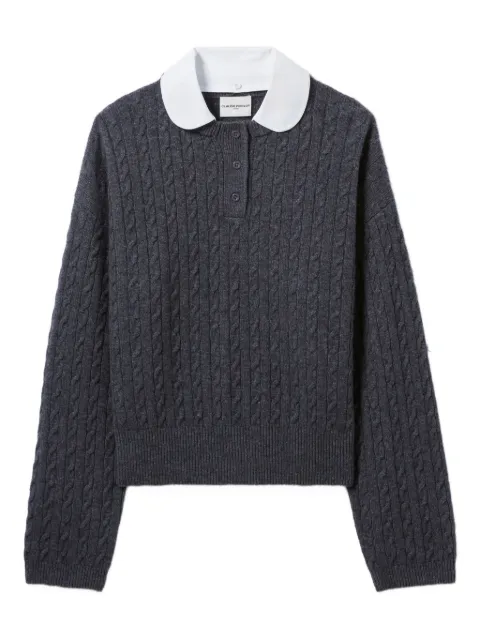 Claudie Pierlot suéter tejido de ochos con cuello de playera tipo polo