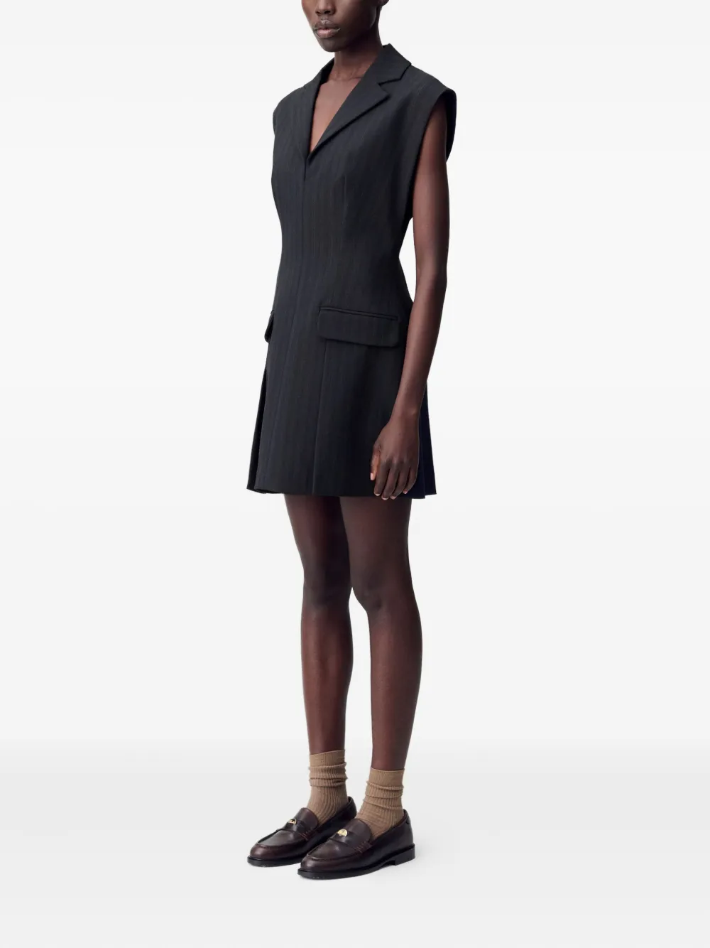 Claudie Pierlot Jurk met krijtstreep Zwart